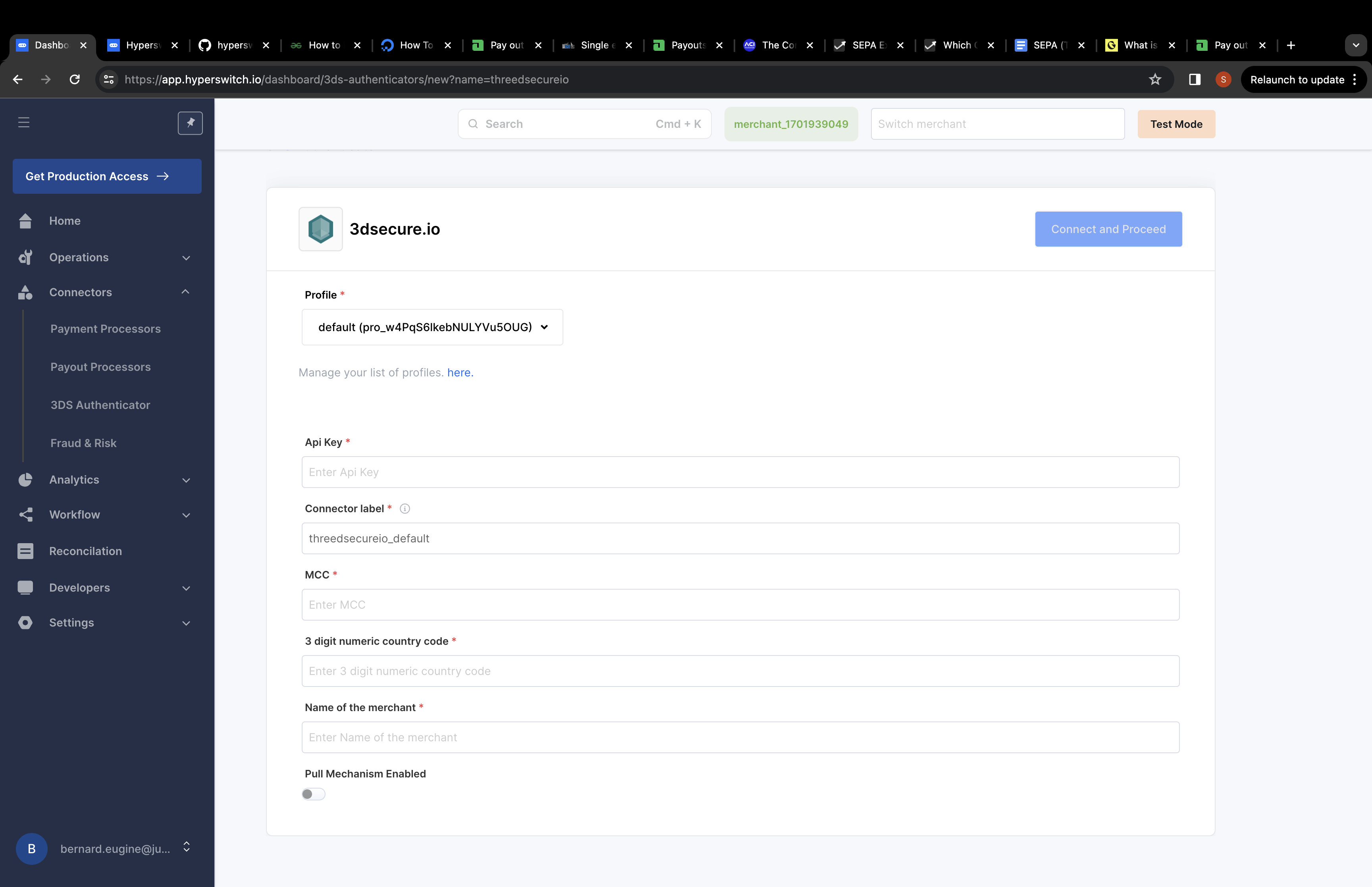Add credentials for 3DS authenticator